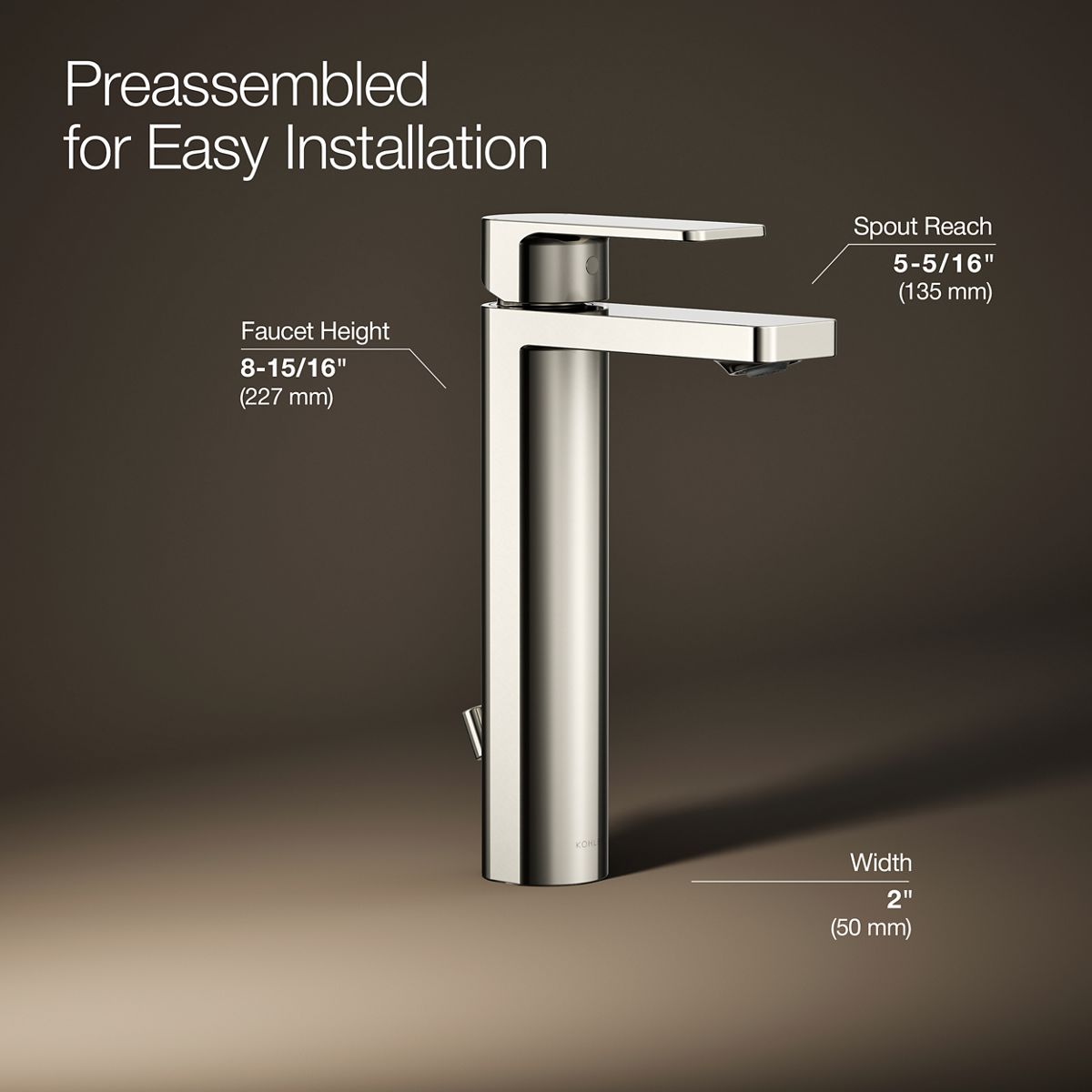 Parallel® Tall single-handle bathroom sink faucet, 1.2 gpm