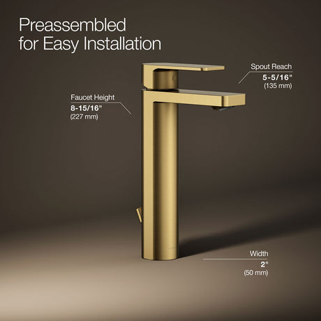 Parallel® Tall single-handle bathroom sink faucet, 1.2 gpm