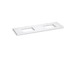 Silestone® 73" quartz vanity top with two rectangular cutouts