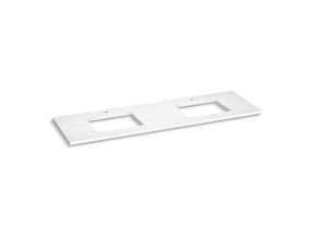 Silestone® 73" quartz vanity top with two rectangular cutouts