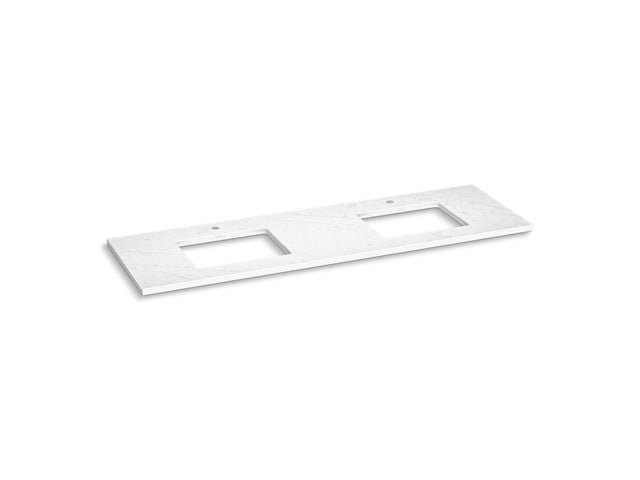 Silestone® 73" quartz vanity top with two rectangular cutouts