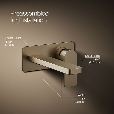 Parallel® Wall-mount single-handle bathroom sink faucet, 1.2 gpm