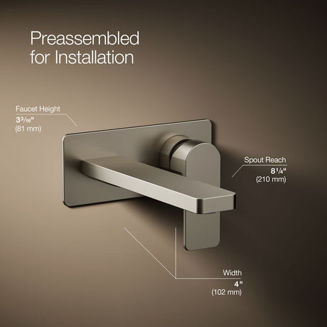Parallel® Wall-mount single-handle bathroom sink faucet, 1.2 gpm