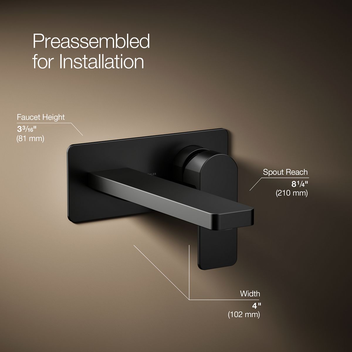 Parallel® Wall-mount single-handle bathroom sink faucet, 1.2 gpm