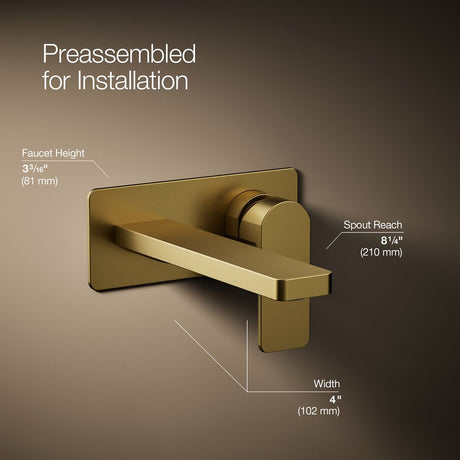Parallel® Wall-mount single-handle bathroom sink faucet, 1.2 gpm