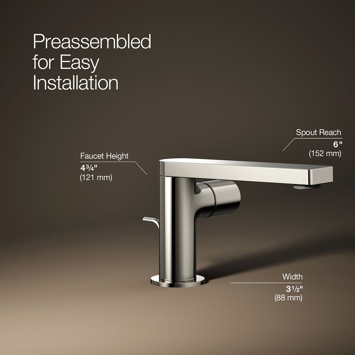 Composed® Single-handle bathroom sink faucet with Cylindrical handle, 1.2 gpm