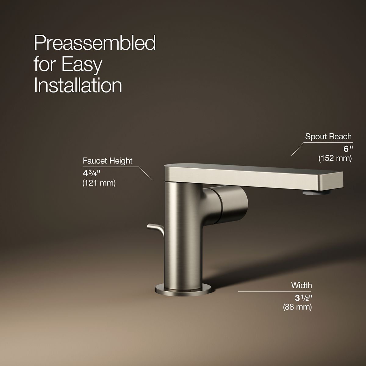 Composed® Single-handle bathroom sink faucet with Cylindrical handle, 1.2 gpm
