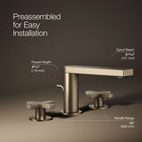 Composed® Widespread bathroom sink faucet with Cross handles, 1.2 gpm