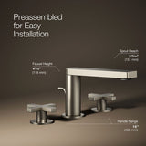Composed® Widespread bathroom sink faucet with Cross handles, 1.2 gpm
