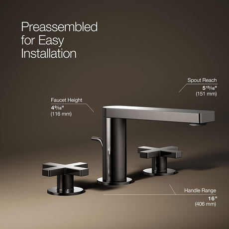 Composed® Widespread bathroom sink faucet with Cross handles, 1.2 gpm