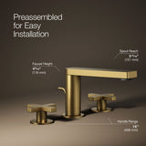 Composed® Widespread bathroom sink faucet with Cross handles, 1.2 gpm