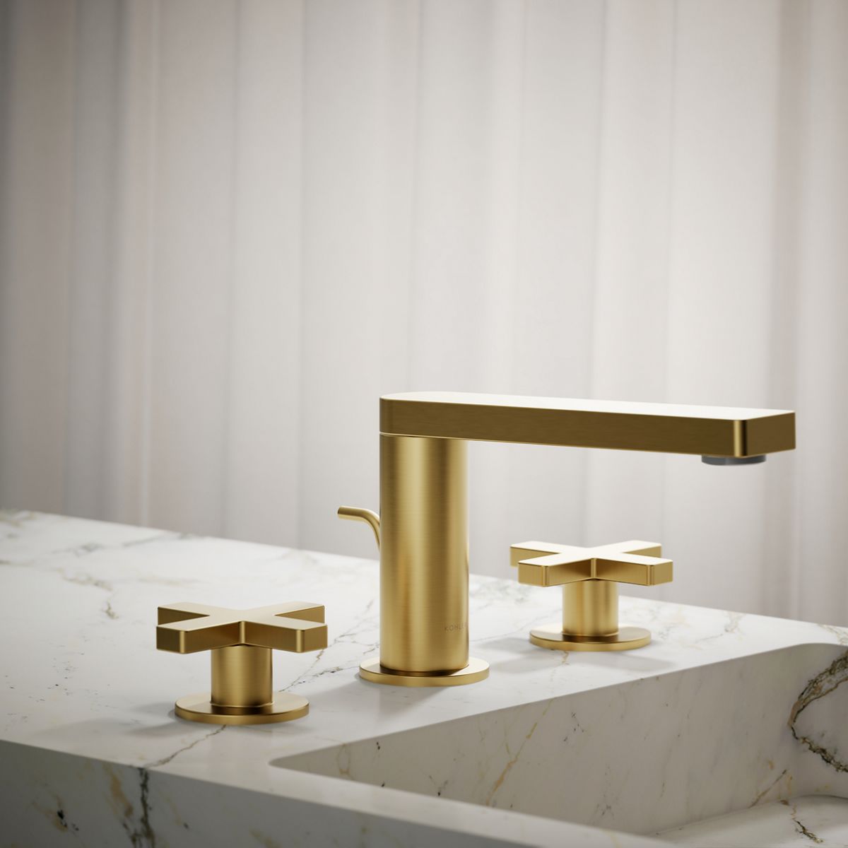 Composed® Widespread bathroom sink faucet with Cross handles, 1.2 gpm