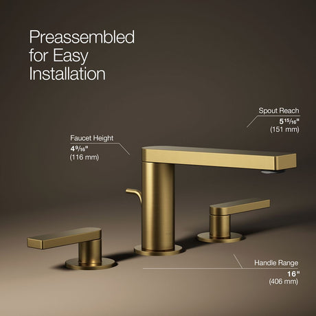 Composed® Widespread bathroom sink faucet with Lever handles, 1.2 gpm