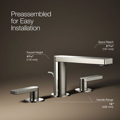 Composed® Widespread bathroom sink faucet with Lever handles, 1.2 gpm