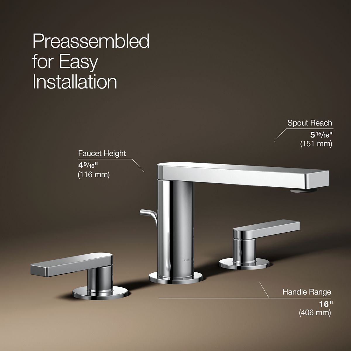 Composed® Widespread bathroom sink faucet with Lever handles, 1.2 gpm