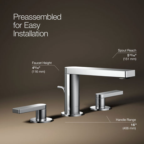 Composed® Widespread bathroom sink faucet with Lever handles, 1.2 gpm