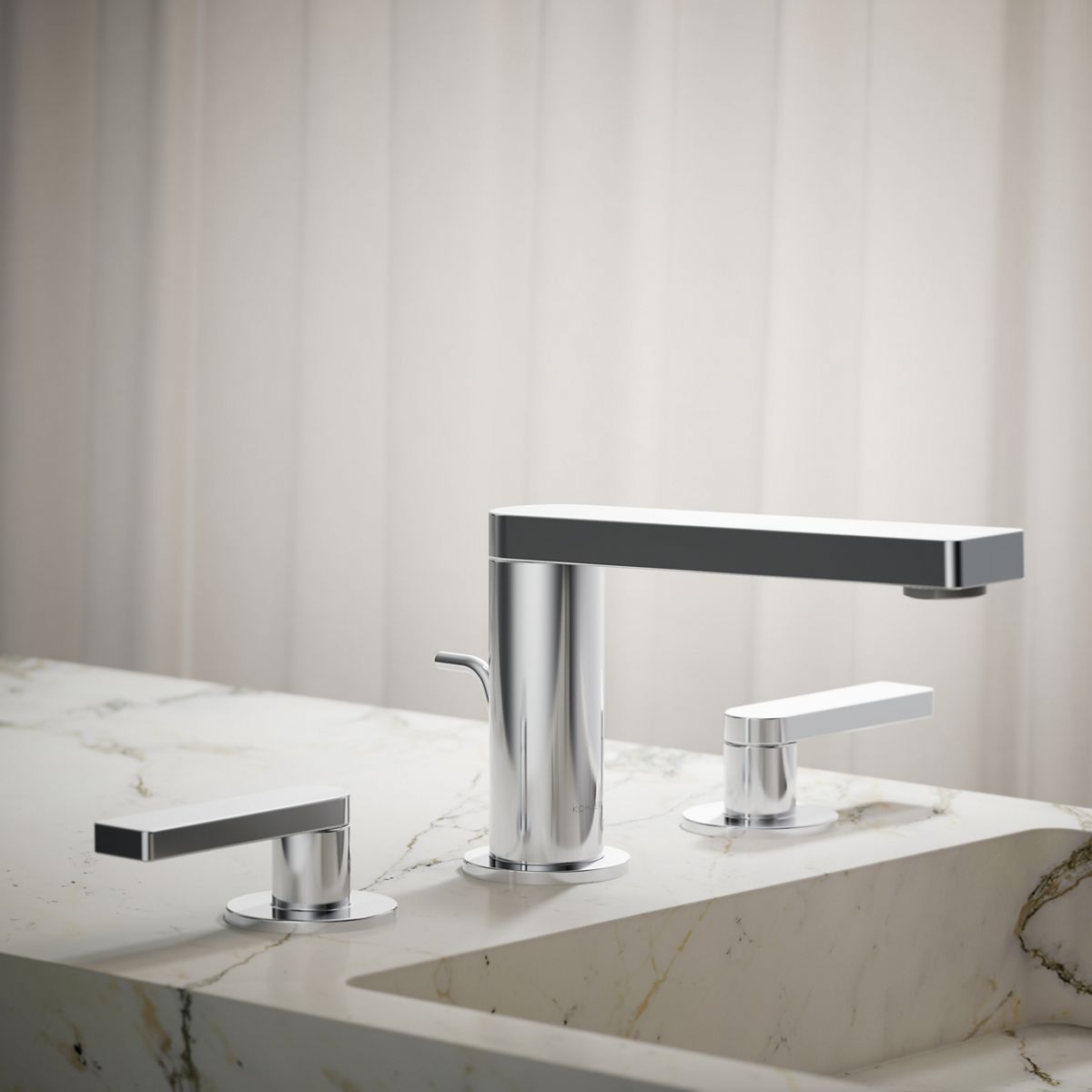 Composed® Widespread bathroom sink faucet with Lever handles, 1.2 gpm