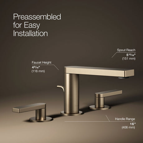 Composed® Widespread bathroom sink faucet with Lever handles, 1.2 gpm