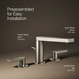 Composed® Widespread bathroom sink faucet with Lever handles, 1.2 gpm