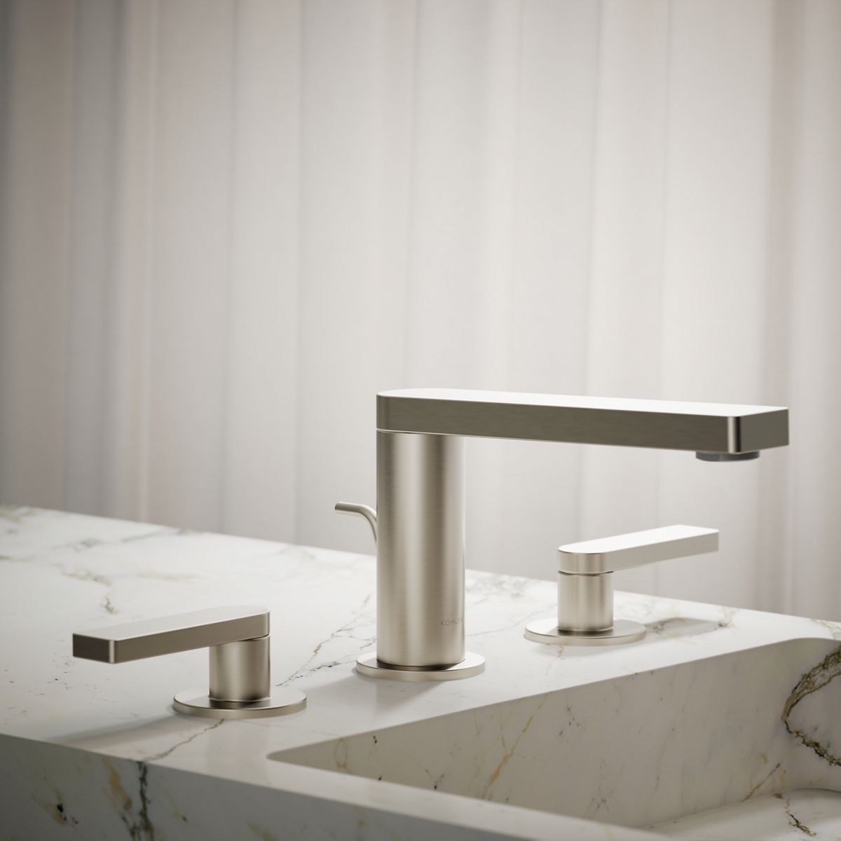 Composed® Widespread bathroom sink faucet with Lever handles, 1.2 gpm
