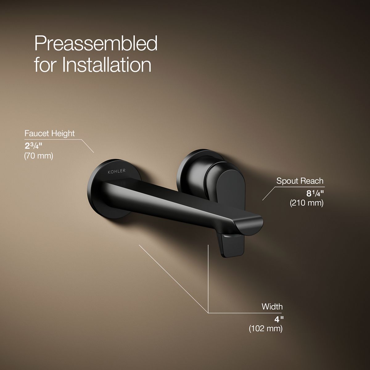 Avid® Wall-mount bathroom sink faucet, 1.2 gpm