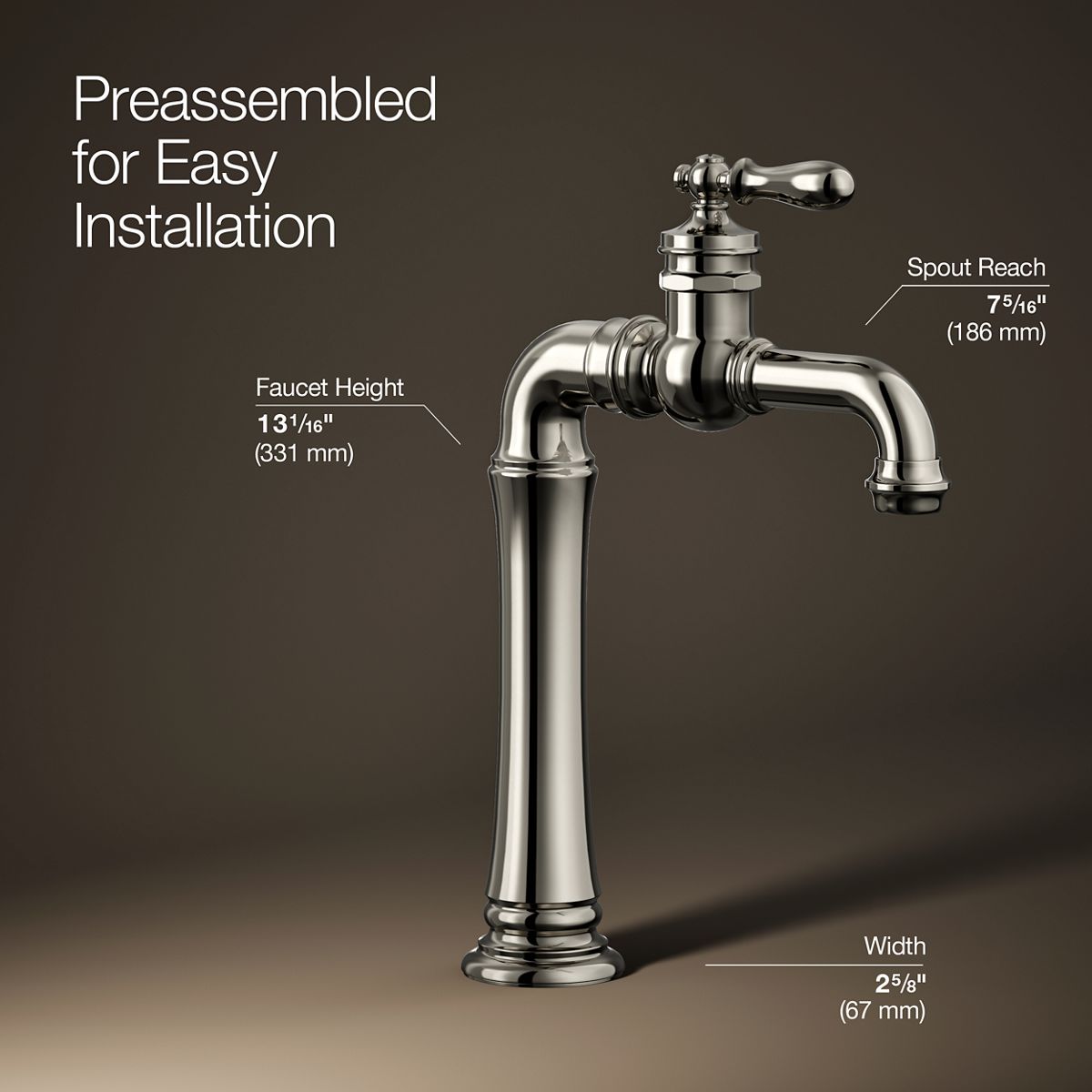 Artifacts® Gentleman's® Single-handle bathroom sink faucet, 1.2 gpm