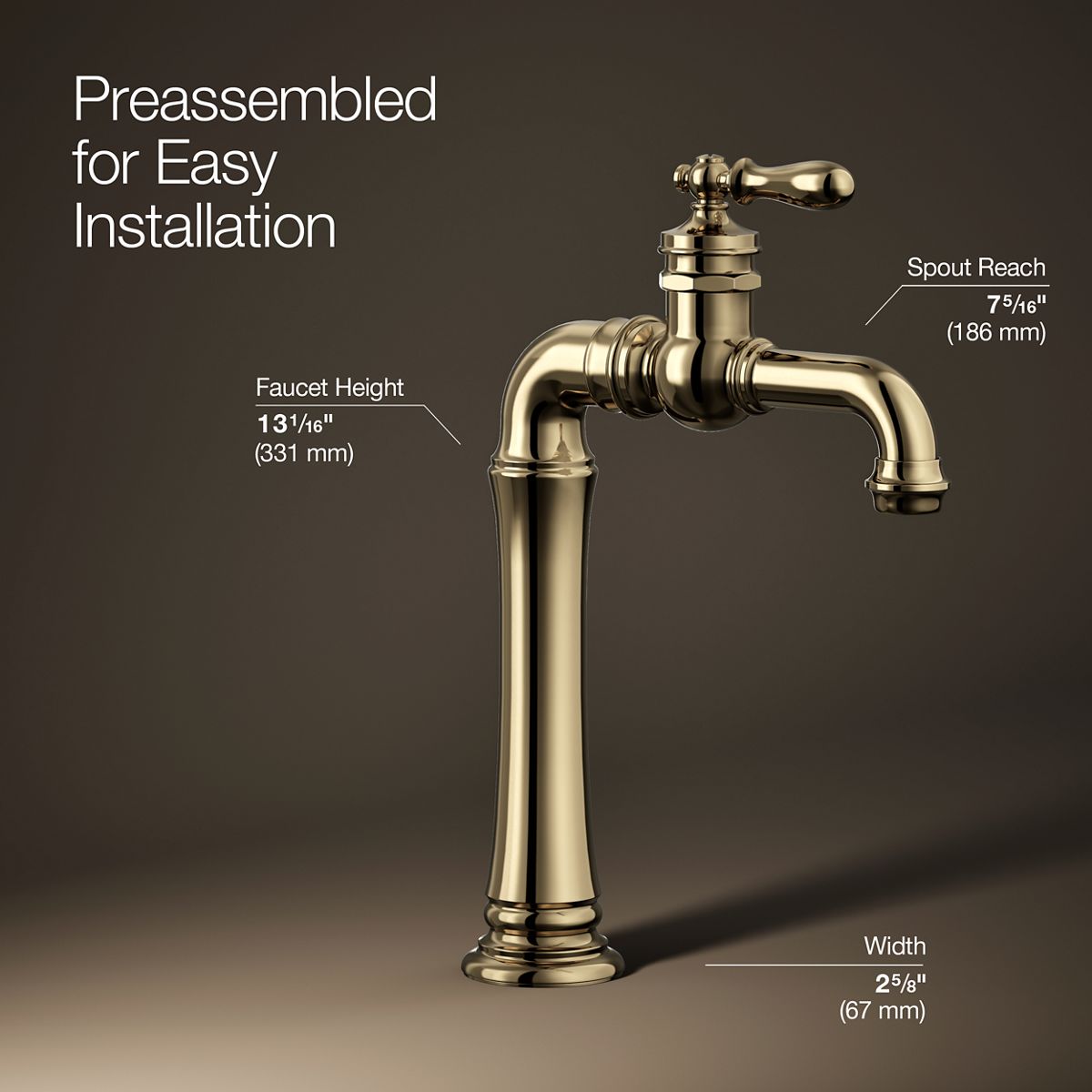Artifacts® Gentleman's® Single-handle bathroom sink faucet, 1.2 gpm