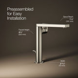 Composed® Tall single-handle bathroom sink faucet with Lever handle, 1.2 gpm