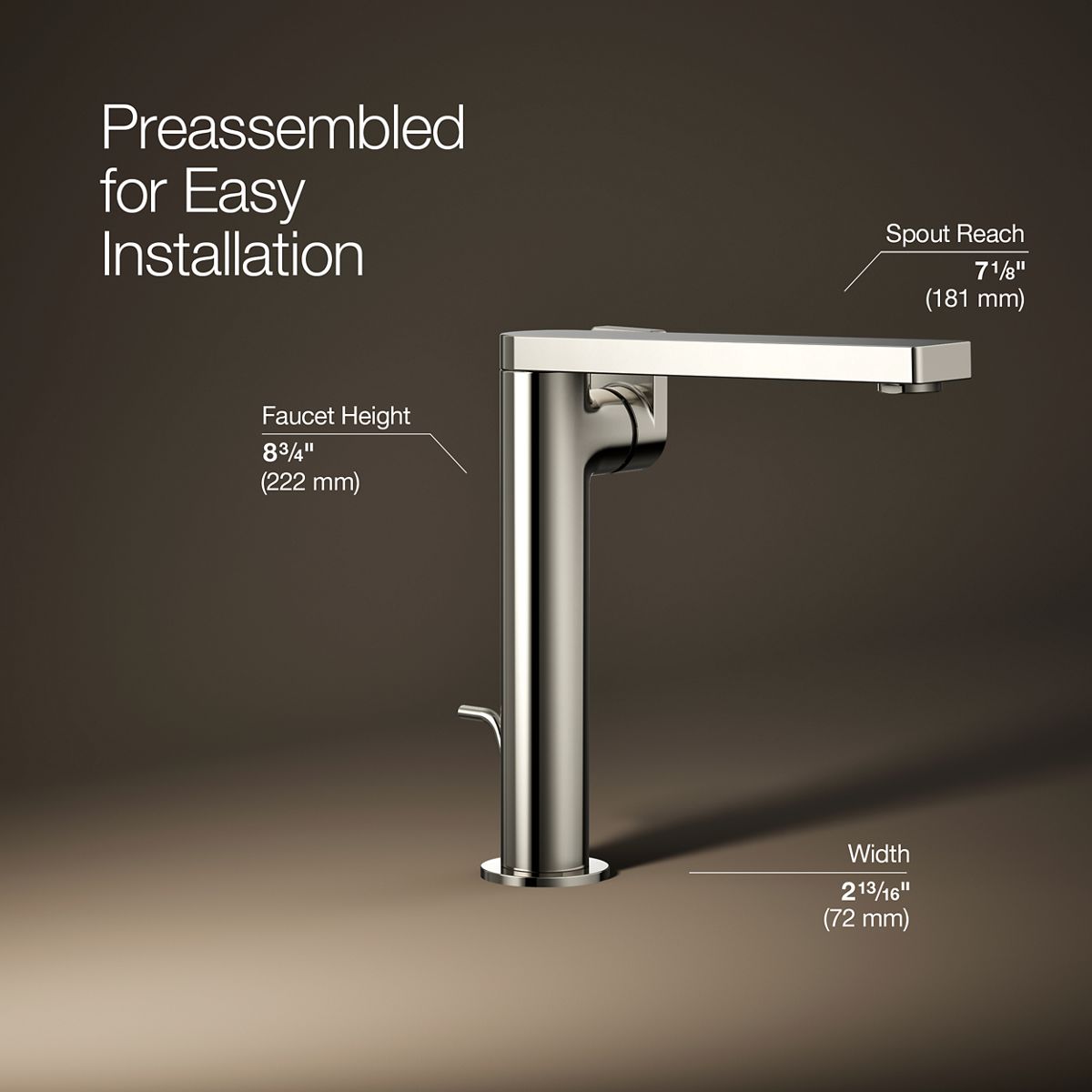 Composed® Tall single-handle bathroom sink faucet with Lever handle, 1.2 gpm