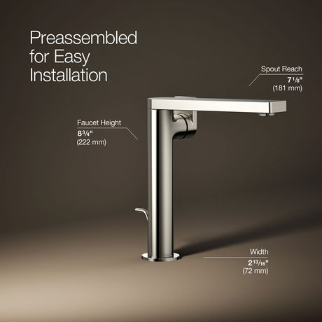 Composed® Tall single-handle bathroom sink faucet with Lever handle, 1.2 gpm