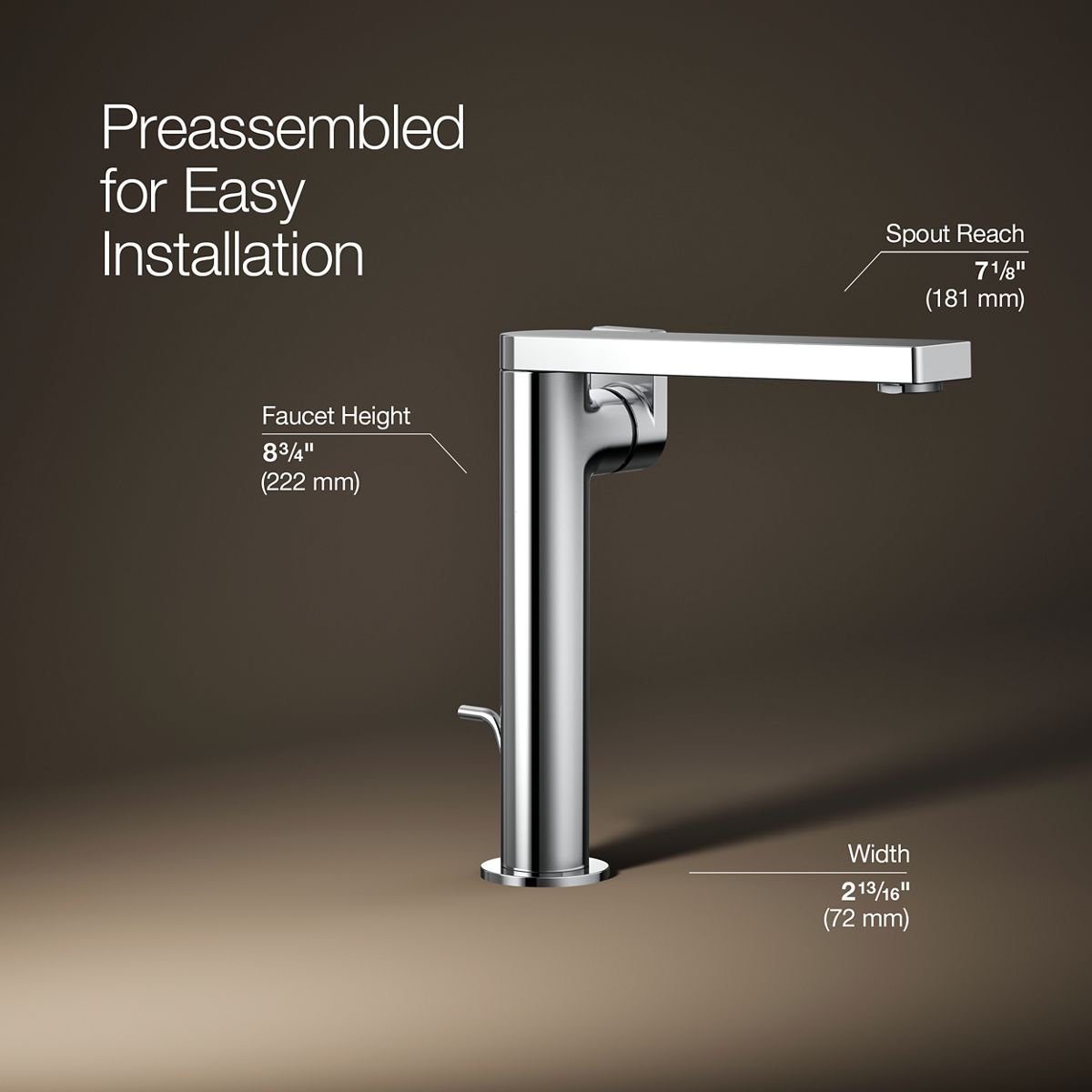 Composed® Tall single-handle bathroom sink faucet with Lever handle, 1.2 gpm