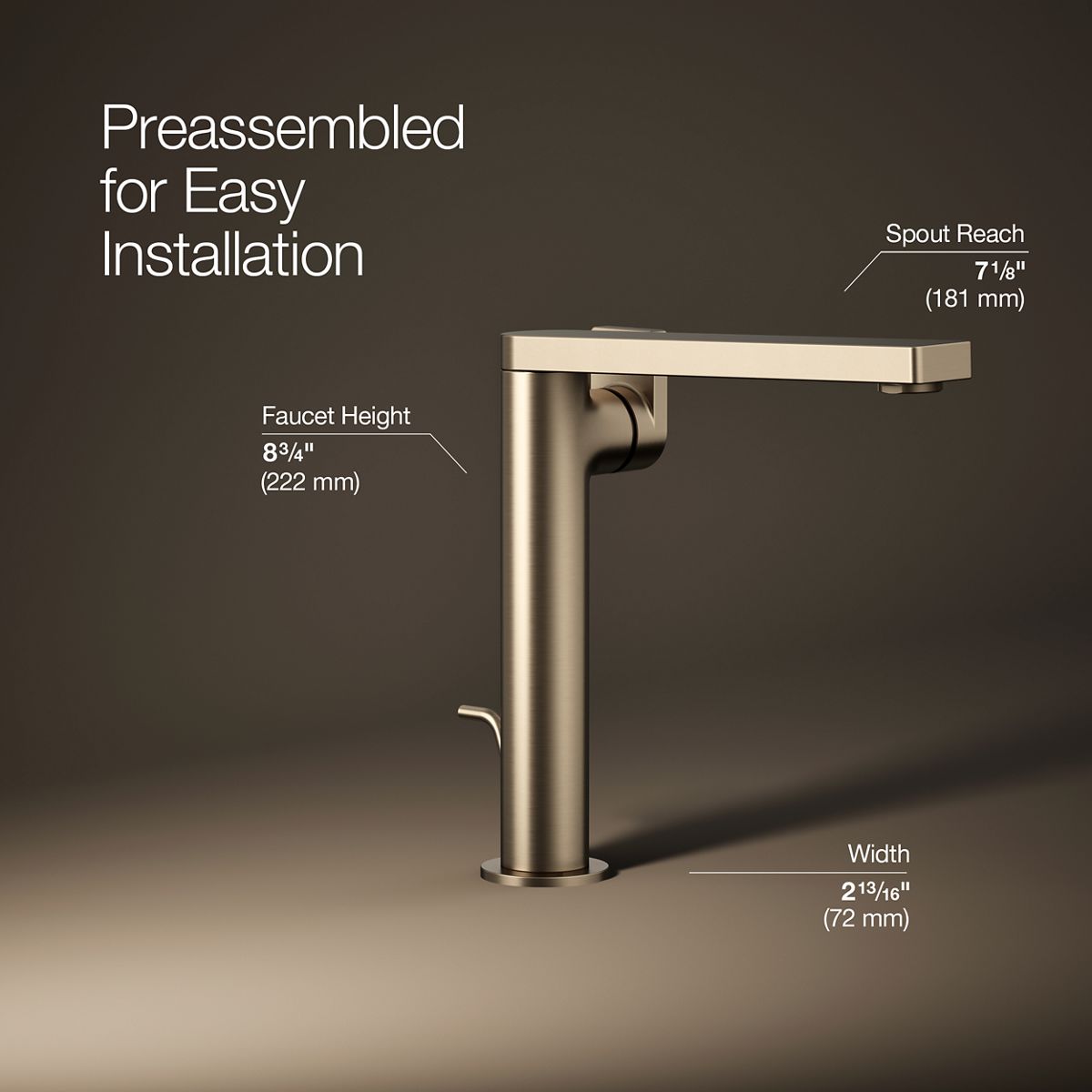 Composed® Tall single-handle bathroom sink faucet with Lever handle, 1.2 gpm