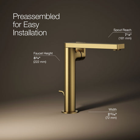Composed® Tall single-handle bathroom sink faucet with Lever handle, 1.2 gpm