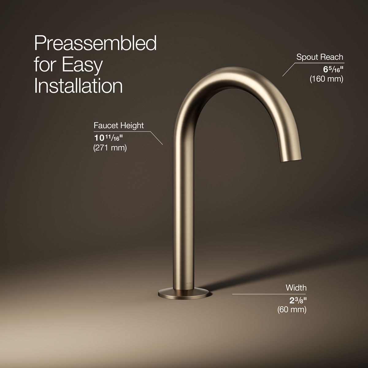Components® Bathroom sink faucet spout with Tube design, 1.2 gpm