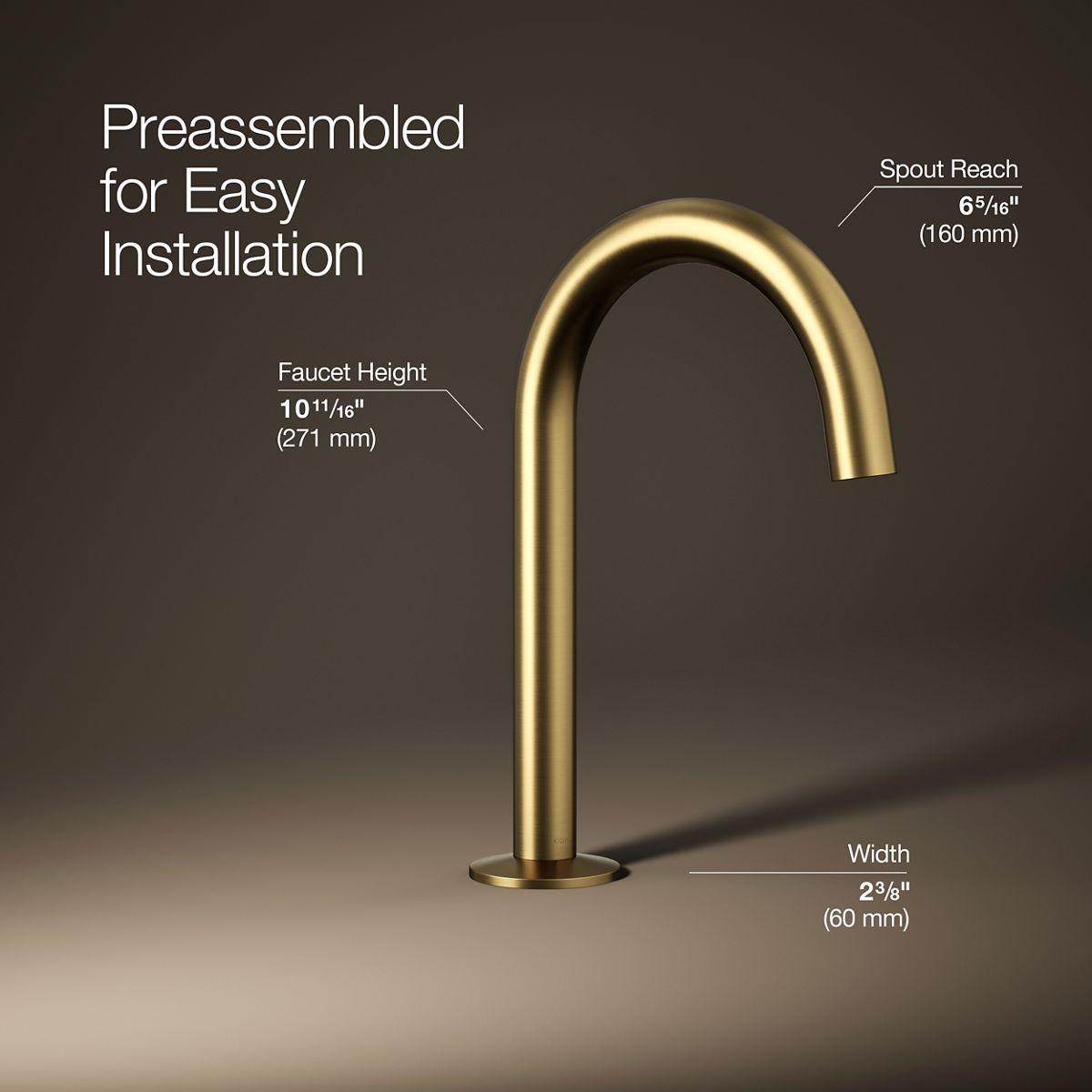 Components® Bathroom sink faucet spout with Tube design, 1.2 gpm