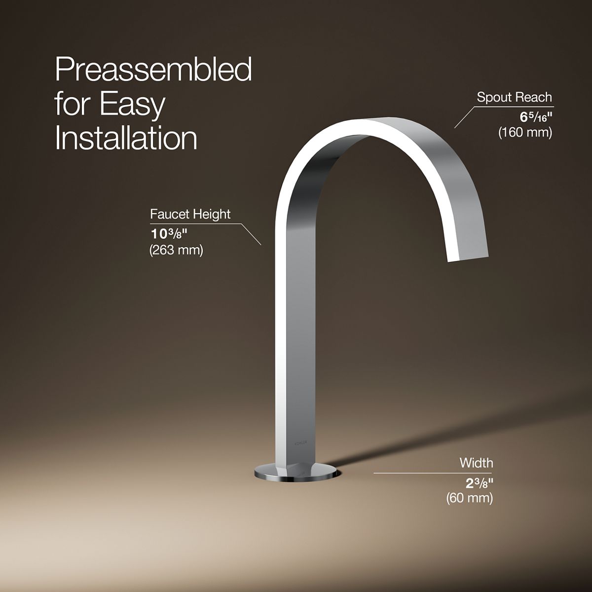 Components® Bathroom sink faucet spout with Ribbon design, 1.2 gpm
