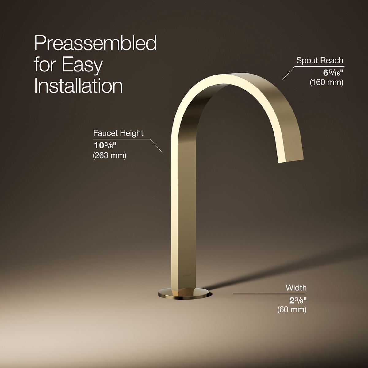 Components® Bathroom sink faucet spout with Ribbon design, 1.2 gpm