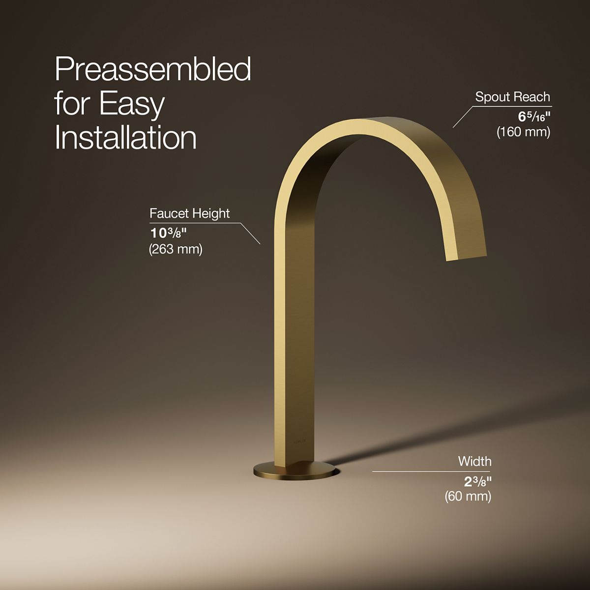 Components® Bathroom sink faucet spout with Ribbon design, 1.2 gpm