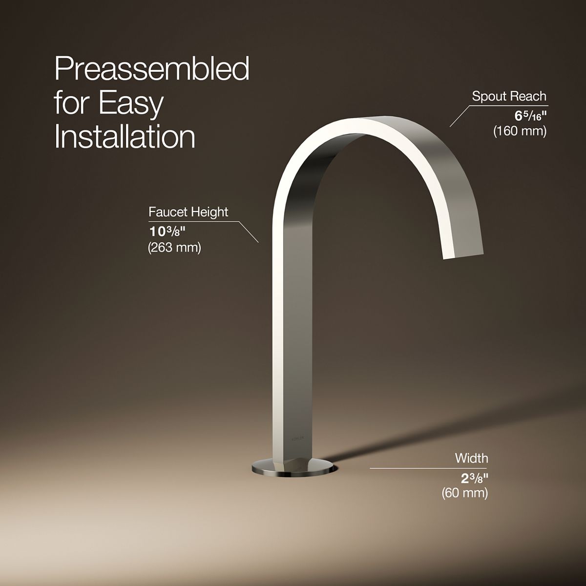 Components® Bathroom sink faucet spout with Ribbon design, 1.2 gpm