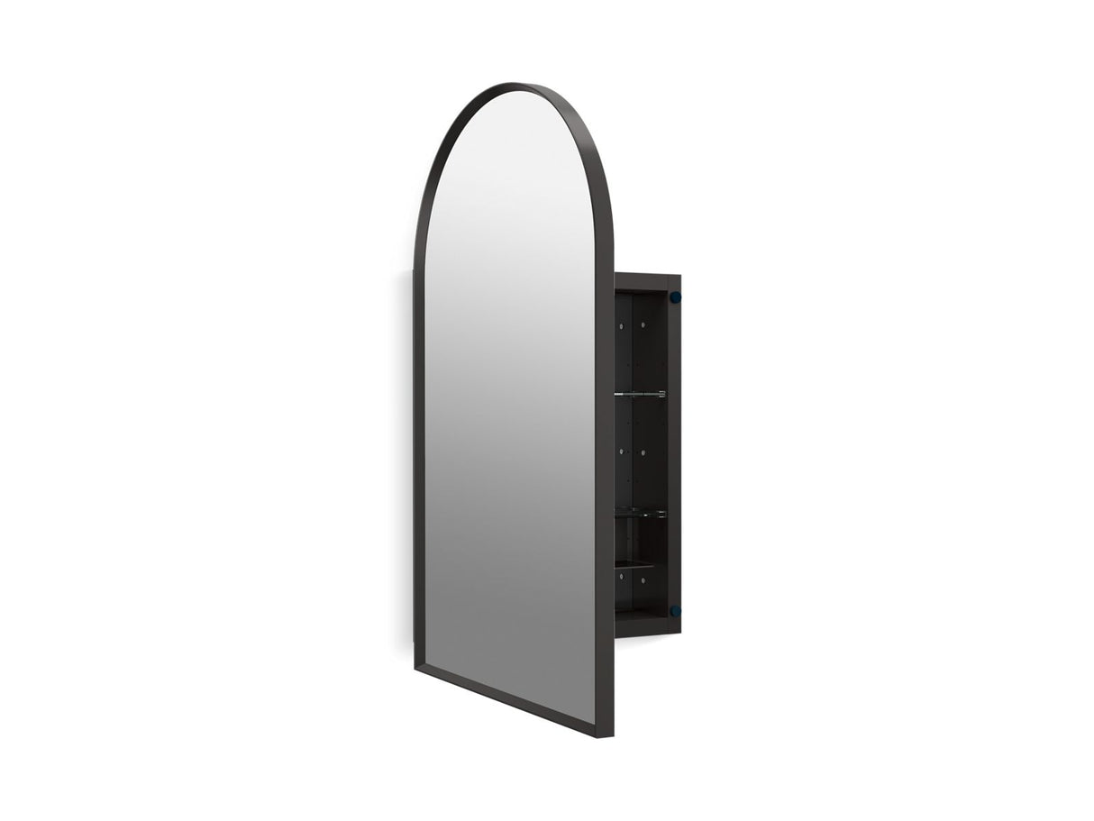 Verdera® 20" x 34" arched framed medicine cabinet, left-hinged