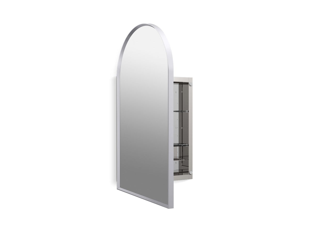 Verdera® 20" x 34" arched framed medicine cabinet, left-hinged