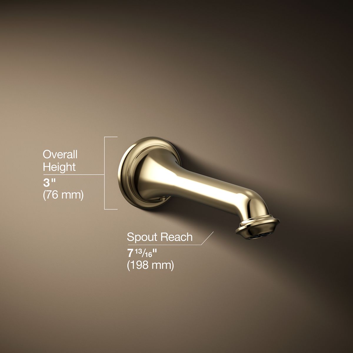 Artifacts® Wall-mount bath spout with turned design