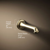 Artifacts® Wall-mount bath spout with turned design