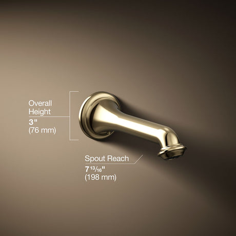 Artifacts® Wall-mount bath spout with turned design