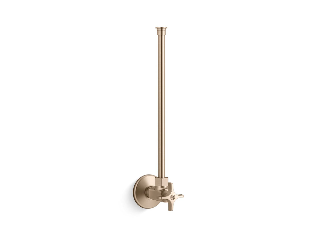 1/2" NPT angle supply with stop with cross handle and annealed vertical tube