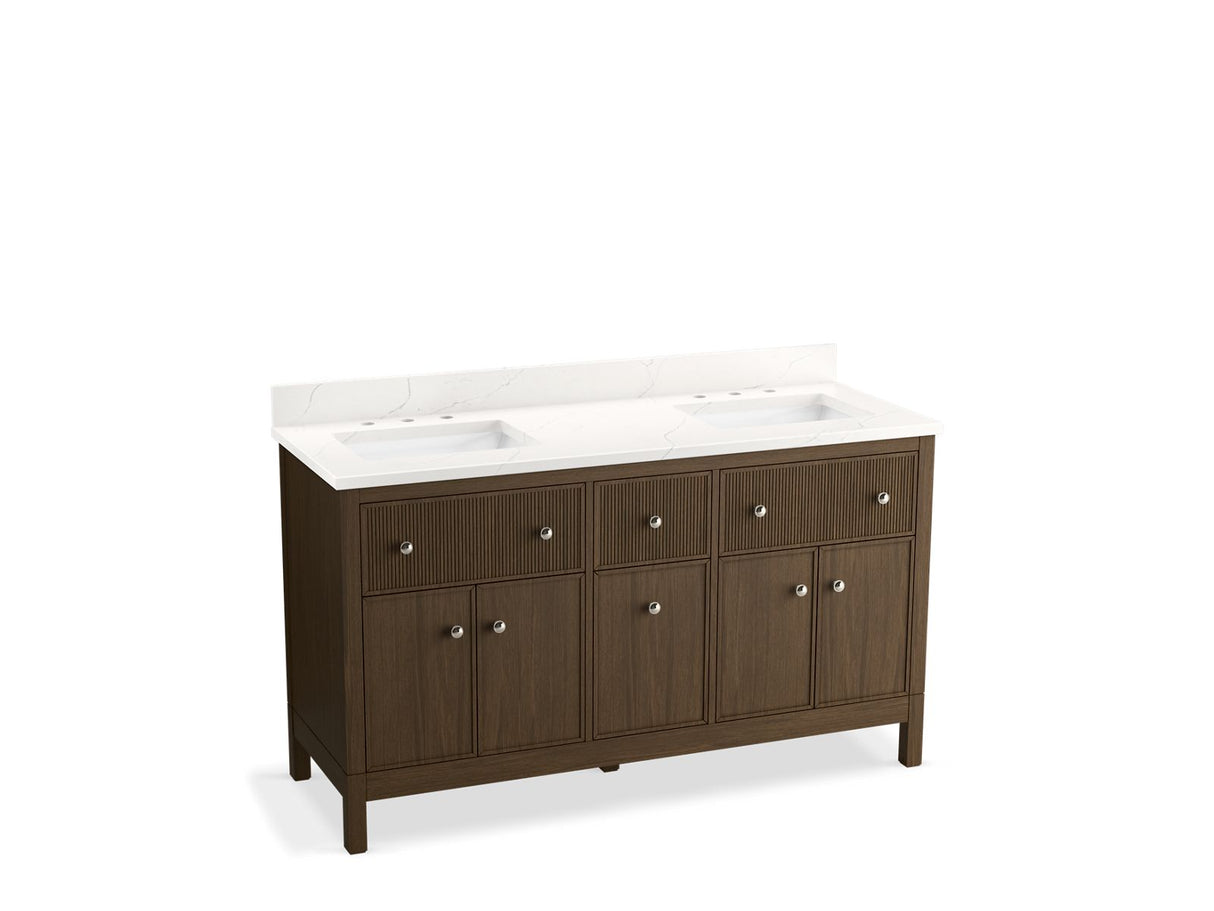 Malin™ by Studio McGee 60" bathroom vanity cabinet with sinks and quartz top