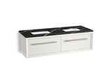 Enivo® 60" wall-hung bathroom vanity cabinet with sinks and quartz top