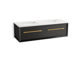 Enivo® 60" wall-hung bathroom vanity cabinet with sinks and quartz top