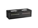 Enivo® 60" wall-hung bathroom vanity cabinet with sinks and quartz top