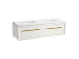 Enivo® 60" wall-hung bathroom vanity cabinet with sinks and quartz top